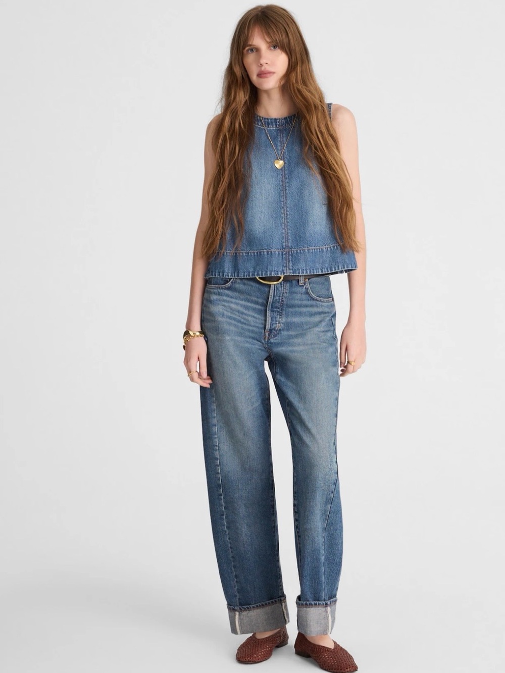 Madewell The Petite Pieced Barrel-Leg Full-Length Jean